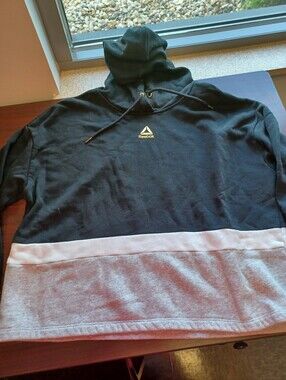 Reebok Black and Light Gray Two-Tone Pullover Hoodie